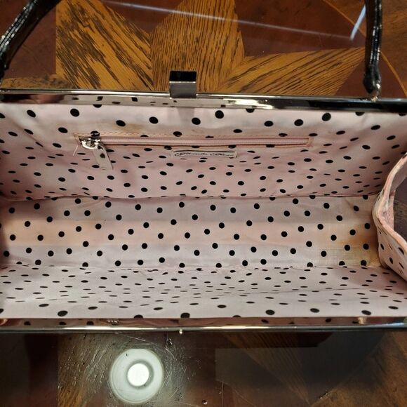 Original Glenda Gies Pink Rose Handbag Purse with Square Latch - Picture 9 of 15